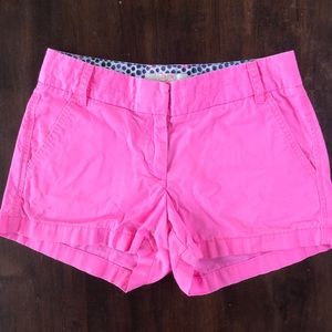 JCrew pink chino shorts